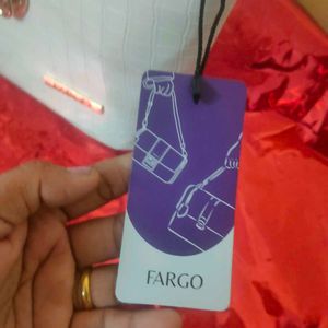 New White Stylish Fargo Handbag