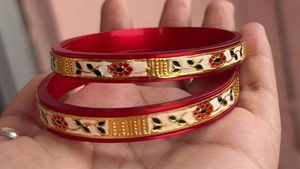Beautiful Red & Gold Bangles