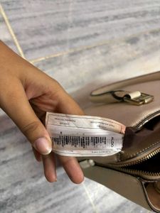 ALDO Cream Handbag with Lock Charm