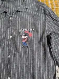 Striped Nirvana Button-Up Shirt