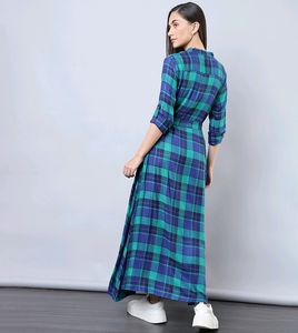 Plaid Checks Flared Dress
