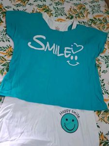 Cute Teal T-Shirt with Smile Graphic