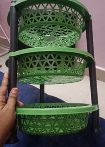 3-Tier Green Organizer Basket