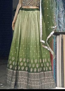 Embellished Green Ethnic Lehenga
