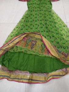 Beautiful Green Printed Ethnic Gown