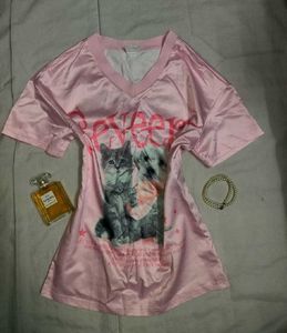 Y2K printed jersey shirt