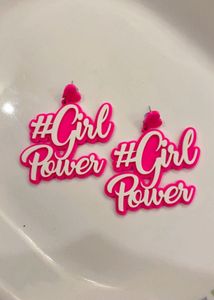 New Girl Power Pink  Statement Earrings