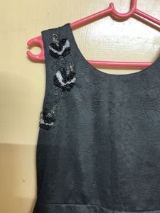 Stylish Embellished Black Dress