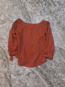 💗Chic Rusty Orange Button-Up Top 💗