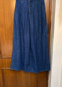 Wide Leg High Waist Denim Pants