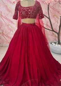 Elegant Pink Embroidered Lehenga Choli