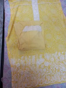 Yellow Embroidered Kurta Set