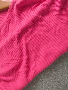 Pink Ribbed Knit Top