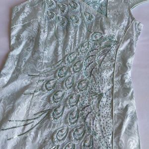 Vintage Elegant Light Blue Peacock Dress✨️🔮