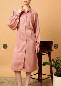 Satin Midi Shirt Dress