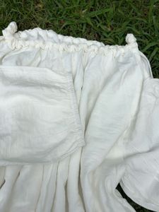 White Off-Shoulder Blouse with Puff Sleeves