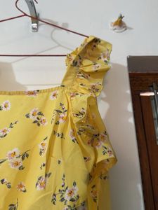 Cute Yellow Floral Mini Dress