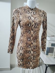 size S - Animal Print full sleeve Bodycon Dress