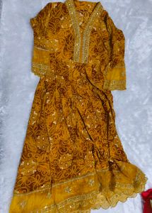 Designer Yellow anarkali suit