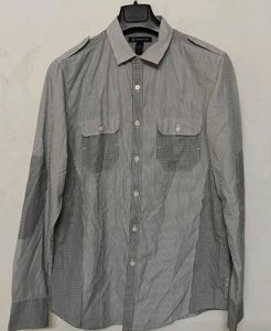 Men's Striped & Gingham Patchwork Shirt