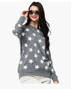 Grey Star Print Sweatshirt