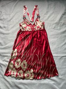 Halter neck satin dress
