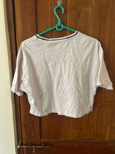 White Brooklyn 98 Cropped Boxy T-Shirt