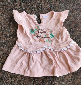 Cute Little Flower Top for baby girl peach color