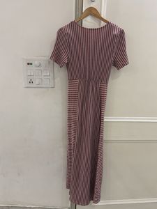 Pink Striped Maxi Dress