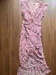 Flowy Floral Ruffle Maxi Dress
