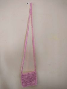 Cute Crocheted Pink Mini Bag