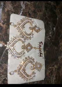 Sparkling Heart Drop Earrings