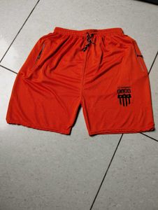 Orange Athletic Shorts with Zippers