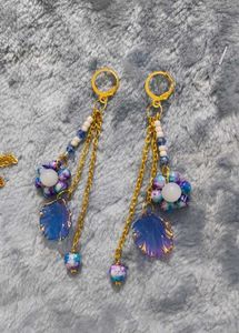 Boho Beaded Flower Dangle Earrings