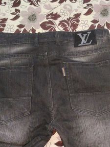Men's Black Jeans with Unique Design