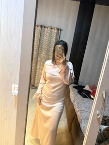 Elegant Pink Satin Gown💖❤️🧚🏻‍♀️