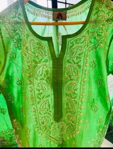 ADA Green Chikankari Kurta