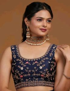 Elegant Navy Blue Embroidered Lehenga Choli