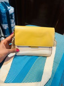 Yellow & White Crossbody Bag