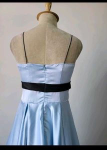 Elegant Blue Satin Party Gown
