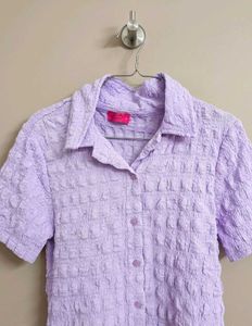 Lavender Textured Crop Shirt  💜💜