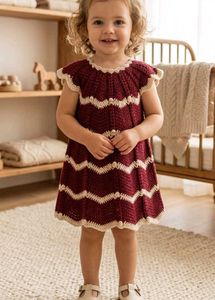 Handmade Maroon Crochet Dress