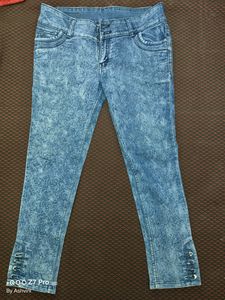 Textured Blue Jeans
