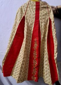 red golden silk lehenga