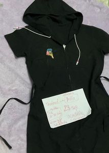 Cute Black Hoodie Dress32-34