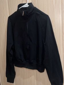 Zara Black Zip-Up Cropped Jacket