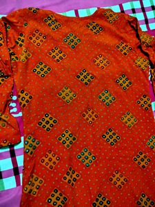 Vibrant Orange Ethnic Kurta