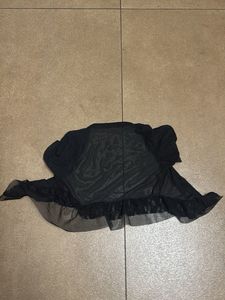 Black Sheer Ruffle Kimono