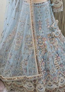 Stunning Blue Embroidered Lehenga Choli Set