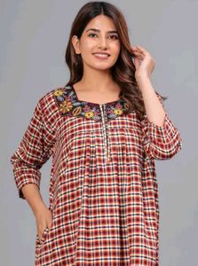 Red &amp; White Checkered winter nighty